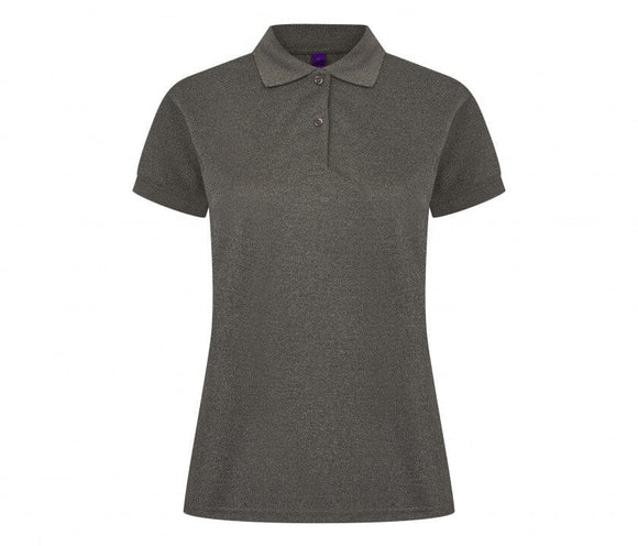 Polo personnalisé coolplus- H476 polo femme: minimum 5 pièces Henbury Heather charcoal S 