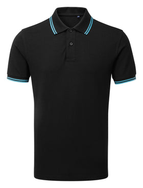 Polo tipped - AQ011 polo homme : minimum 5 pièces Asquith & Fox Noir/turquoise S 