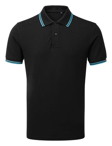 Polo tipped - AQ011 polo homme : minimum 5 pièces Asquith & Fox Noir/turquoise S 