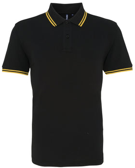 Polo tipped - AQ011 polo homme : minimum 5 pièces Asquith & Fox Noir/sunflower S 