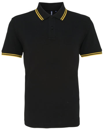 Polo tipped - AQ011 polo homme : minimum 5 pièces Asquith & Fox Noir/sunflower S 