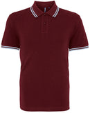 Polo tipped - AQ011 polo homme : minimum 5 pièces Asquith & Fox Bordeaux/sky S 