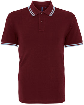 Polo tipped - AQ011 polo homme : minimum 5 pièces Asquith & Fox Bordeaux/sky S 