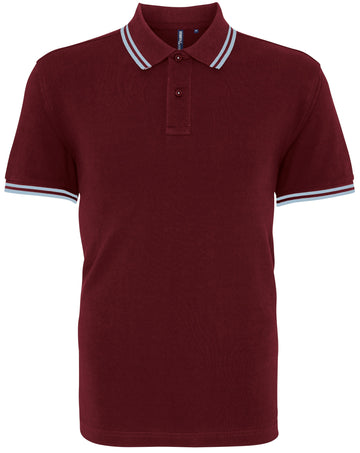 Polo tipped - AQ011 polo homme : minimum 5 pièces Asquith & Fox Bordeaux/sky S 