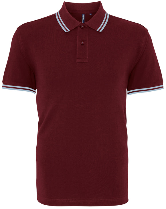 Polo tipped - AQ011 polo homme : minimum 5 pièces Asquith & Fox Bordeaux/sky S 