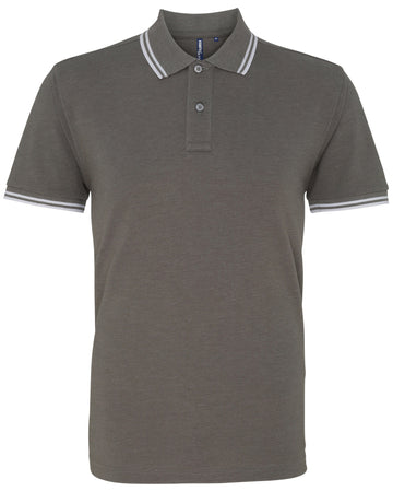 Polo tipped - AQ011 polo homme : minimum 5 pièces Asquith & Fox Charcoal/blanc S 