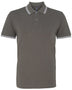 Polo tipped - AQ011 polo homme : minimum 5 pièces Asquith & Fox Charcoal/blanc S 