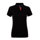 Polo contrasté -AQ022 Polo femme :minimum 5 pièces Asquith & Fox Black /orange S 