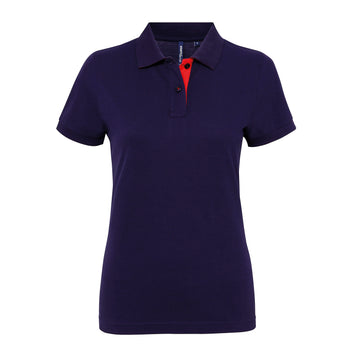 Polo contrasté -AQ022 Polo femme :minimum 5 pièces Asquith & Fox Marine/rouge S 