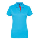 Polo contrasté -AQ022 Polo femme :minimum 5 pièces Asquith & Fox Turquoise/rouge S 