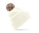 Bonnet Snowstar® bi-color -B450 Bonnet adulte : minimum 20 pièces Beechfield Off blanc / mocha 