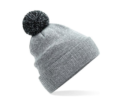 Bonnet Snowstar® bi-color -B450 Bonnet adulte : minimum 20 pièces Beechfield Heather gris/noir 
