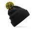 Bonnet Snowstar® bi-color -B450 Bonnet adulte : minimum 20 pièces Beechfield Noir/jaune 