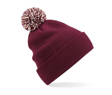 Bonnet Snowstar® bi-color -B450 Bonnet adulte : minimum 20 pièces Beechfield Bordeaux / off blanc 