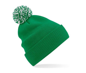 Bonnet Snowstar® bi-color -B450 Bonnet adulte : minimum 20 pièces Beechfield Kelly vert/blanc 
