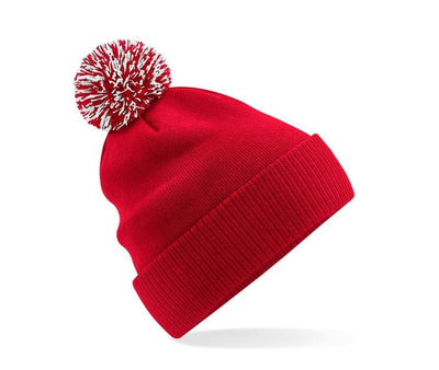 Bonnet Snowstar® bi-color -B450 Bonnet adulte : minimum 20 pièces Beechfield Rouge/blanc 