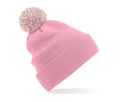 Bonnet Snowstar® bi-color -B450 Bonnet adulte : minimum 20 pièces Beechfield Dusty rose / off blanc 