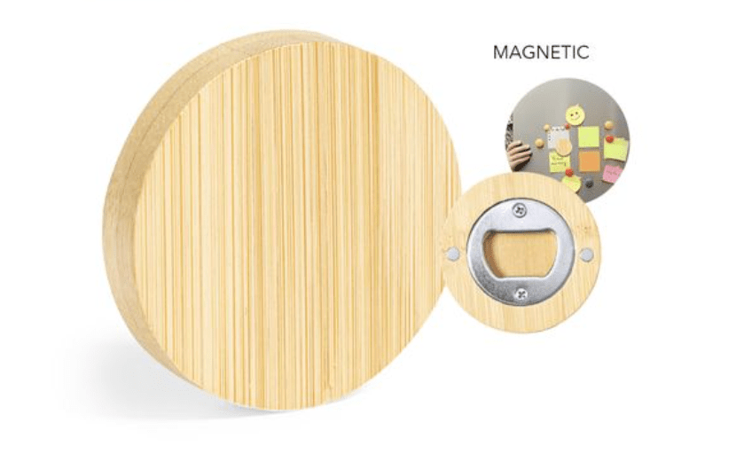 Ouvre bouteille magnétique en bambou Cuisine et apéro: minimum 50 pièces OP 