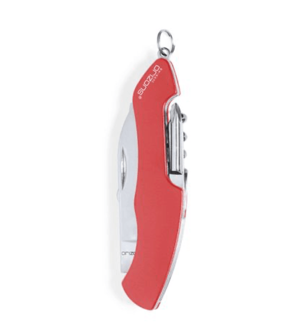 Canif polyvalent Orizons 10 fonctions en acier inoxydable Cuisine et apéro: minimum 100 pièces OP Rouge 