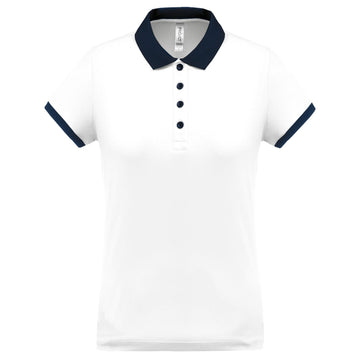 Polo personnalisé technique performance golf -PA490 polo femme: minimum 5 pièces Pro act Blanc / marine XS 
