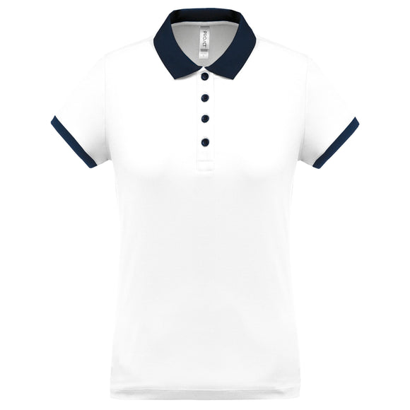 Polo personnalisé technique performance golf -PA490 polo femme: minimum 5 pièces Pro act Blanc / marine XS 