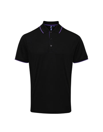 Polo coolchecker contrasté - PR618 polo homme : minimum 5 pièces premier Noir/violet S 