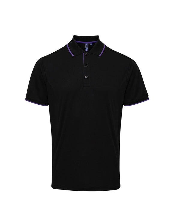 Polo coolchecker contrasté - PR618 polo homme : minimum 5 pièces premier Noir/violet S 
