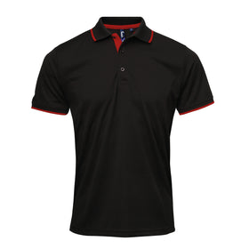 Polo coolchecker contrasté - PR618 polo homme : minimum 5 pièces premier Noir/red S 