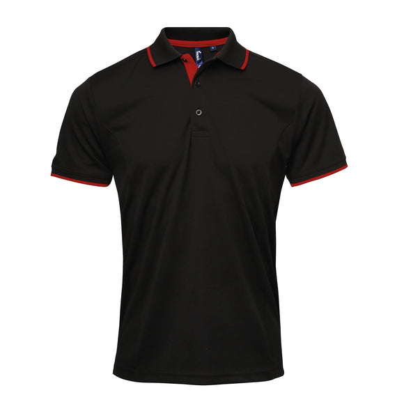 Polo coolchecker contrasté - PR618 polo homme : minimum 5 pièces premier Noir/red S 