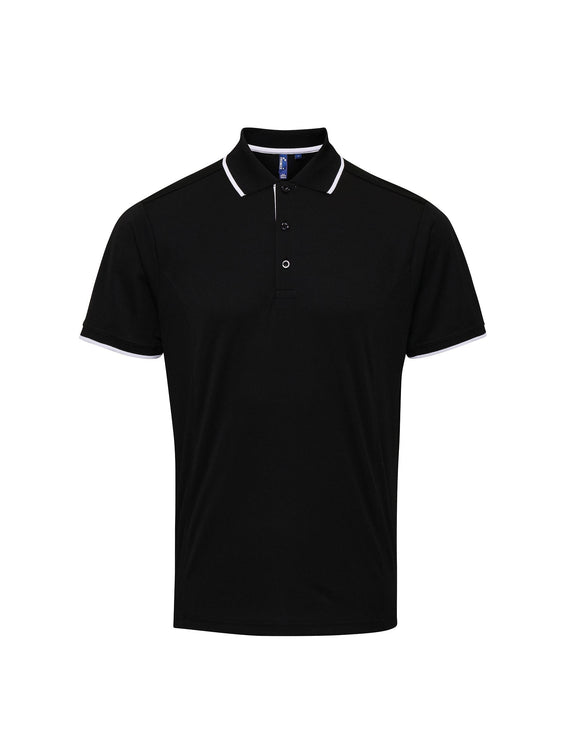 Polo coolchecker contrasté - PR618 polo homme : minimum 5 pièces premier Noir/blanc S 
