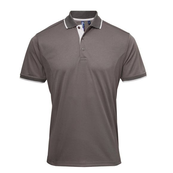 Polo coolchecker contrasté - PR618 polo homme : minimum 5 pièces premier Dark grey / silver S 