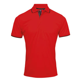 Polo coolchecker contrasté - PR618 polo homme : minimum 5 pièces premier Rouge/noir S 