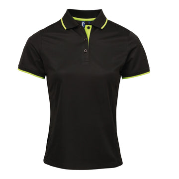 Polo coolchecker contrasté - PR619 polo femme:minimum 5 pièces premier Noir/ citron S 