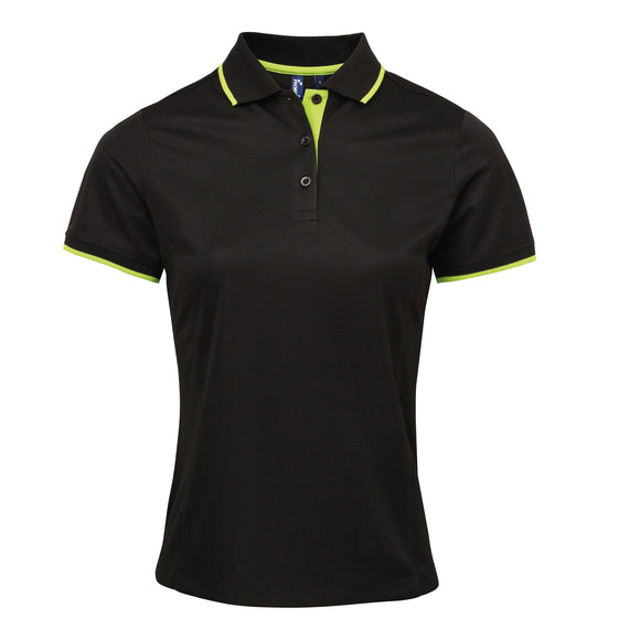 Polo coolchecker contrasté - PR619 polo femme:minimum 5 pièces premier Noir/ citron S 