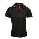 Polo coolchecker contrasté - PR619 polo femme:minimum 5 pièces premier Noir/orange S 