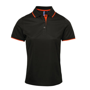 Polo coolchecker contrasté - PR619 polo femme:minimum 5 pièces premier Noir/orange S 