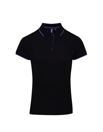 Polo coolchecker contrasté - PR619 polo femme:minimum 5 pièces premier Noir/violet S 