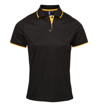 Polo coolchecker contrasté - PR619 polo femme:minimum 5 pièces premier Noir/sunflower S 
