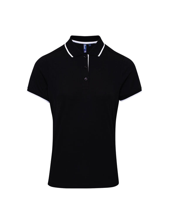 Polo coolchecker contrasté - PR619 polo femme:minimum 5 pièces premier Noir/blanc S 