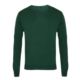 Pull col V - PR694 Pull homme : minimum 5 pièces Premier Vert bouteille 2XS 