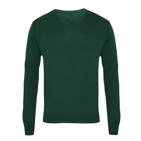 Pull col V - PR694 Pull homme : minimum 5 pièces Premier Vert bouteille 2XS 