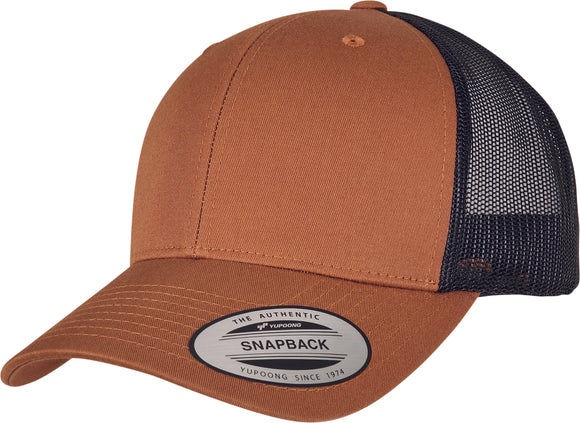 Casquette trucker bi-color - FL6606 Casquette adulte : minimum 5 pièces Flexfit Caramel/ noir 