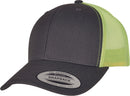 Casquette trucker bi-color - FL6606 Casquette adulte : minimum 5 pièces Flexfit Gris/neon vert 