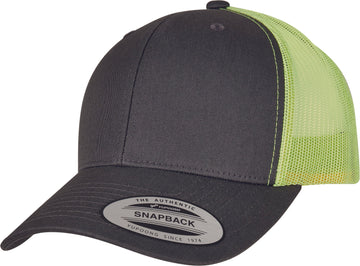 Casquette trucker bi-color - FL6606 Casquette adulte : minimum 5 pièces Flexfit Gris/neon vert 