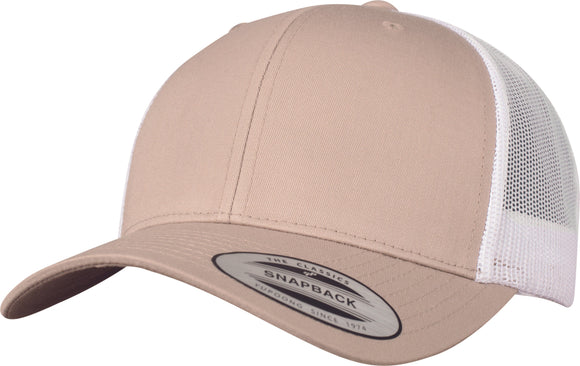 Casquette trucker bi-color - FL6606 Casquette adulte : minimum 5 pièces Flexfit Khaki/blanc 