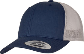 Casquette trucker bi-color - FL6606 Casquette adulte : minimum 5 pièces Flexfit Marine/argent 