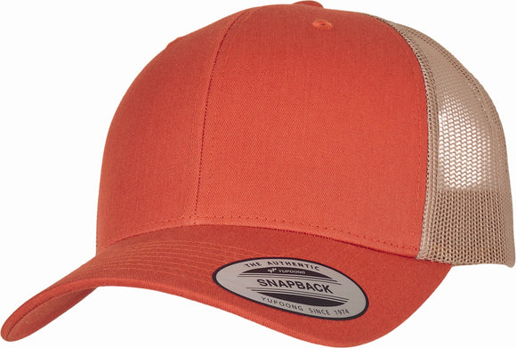 Casquette trucker bi-color - FL6606 Casquette adulte : minimum 5 pièces Flexfit Orange/beige 