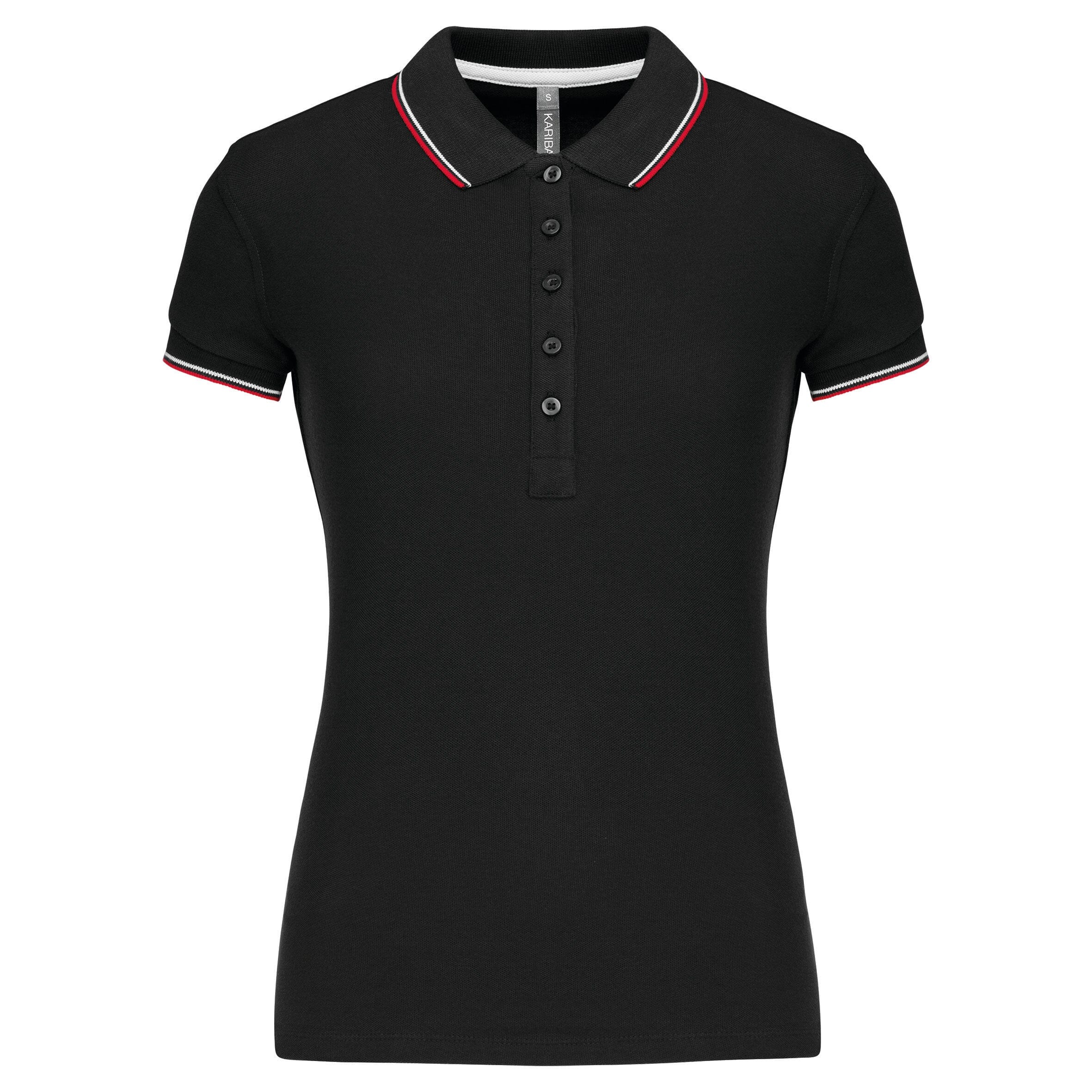 Polo classique golf maille piqué - K251 Polo femme :minimum 5 pièces Kariban Noir / rouge /blanc XS 