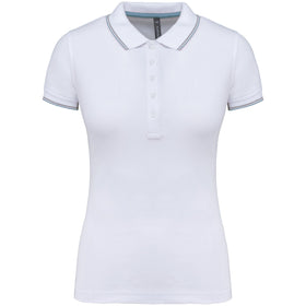 Polo classique golf maille piqué - K251 Polo femme :minimum 5 pièces Kariban Blanc / ciel / gris XS 