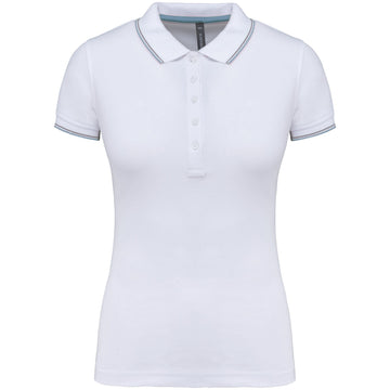 Polo classique golf maille piqué - K251 Polo femme :minimum 5 pièces Kariban Blanc / ciel / gris XS 